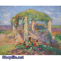 TSD3576 - Tranh sơn dầu vườn hoa đầy màu sắc